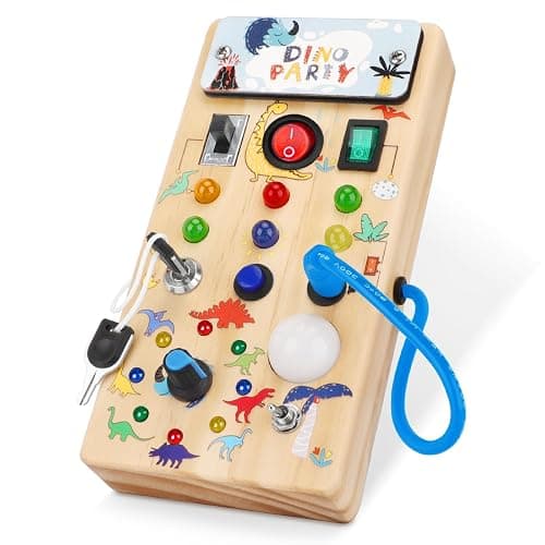 wakeInsa Montessori Busy Board,Montessori Toys for 1-3 Years Old,Baby Sensory Board,Preschool Learning Activities,Wooden Toys for Toddler,Christmas & Birthday Gift for Boys & Girls - Image 1