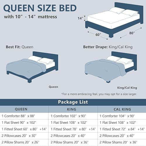 CozyLux Queen Comforter Set Black, 7 Pieces Pintuck Bed in A Bag, All Season Comforter Queen Size, Bed Set Gift for Family, Pinch Pleat Bedding Sets with Comforter, Sheets, Pillowcases & Shams thumbnail 2