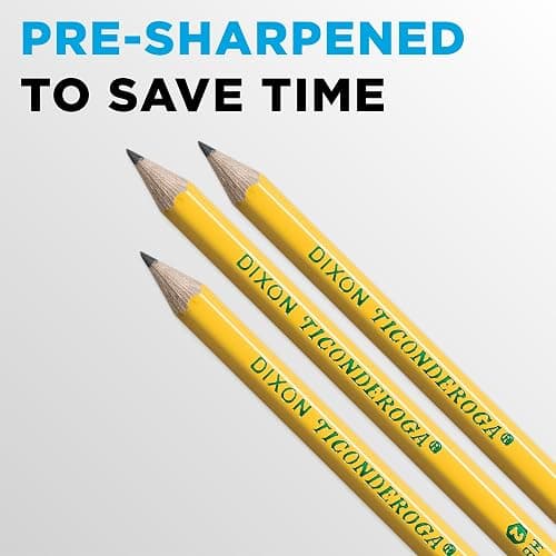 Ticonderoga Wood-Cased Pencils, Pre-Sharpened, #2 HB Soft, Yellow, 18 Count thumbnail 6