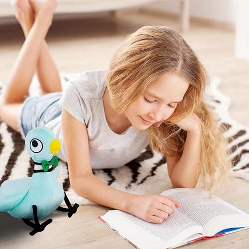 Don't Let The Pigeon Drive The Bus Plush for Mo Willems Pigeon Books Series Pigeon Stuffed Animal, Book Characters Plush Gifts for Kids(Light Blue) thumbnail 2