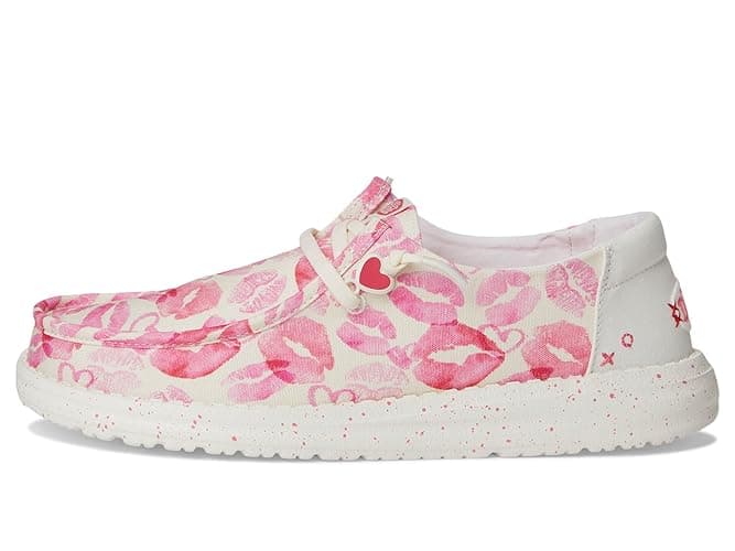 Hey Dude Women's Wendy Kisses Loafer - 7 - Pink/White thumbnail 4