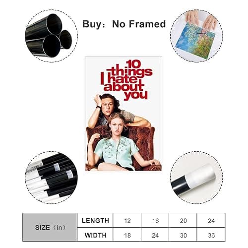 10 Things I Hate About You Touching Love Movie Poster 3 Canvas Poster Bedroom Decor Sports Landscape Office Room Decor Gift Unframe:12x18inch(30x45cm) thumbnail 2