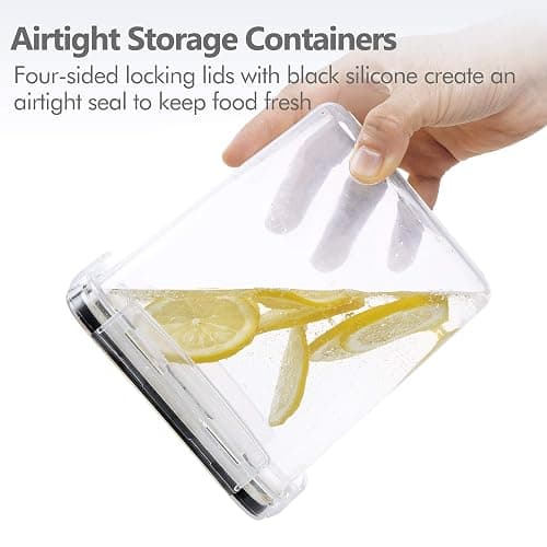 CHEFSTORY Airtight Food Storage Containers with Lids, 8 PCS Plastic Storage Canisters for Kitchen & Pantry Organization,Dry Food Canisters for Flour, Sugar and Cereal thumbnail 4