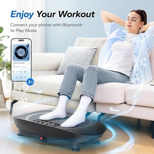 MERACH CV30 Pro Curved Vibration Plate Exercise Machine, Powerful & Quiet | 400lbs Capacity, Whole Body Workout Equipment for Lymphatic Drainage, Shake Plate with Bluetooth & Auto ON/OFF for Home Gym thumbnail 2