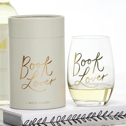 Santa Barbara Design Studio Gift Boxed Wine Glasses Gold Foil Stemless Wine Glass, 17-Ounce, Book Lover thumbnail 2