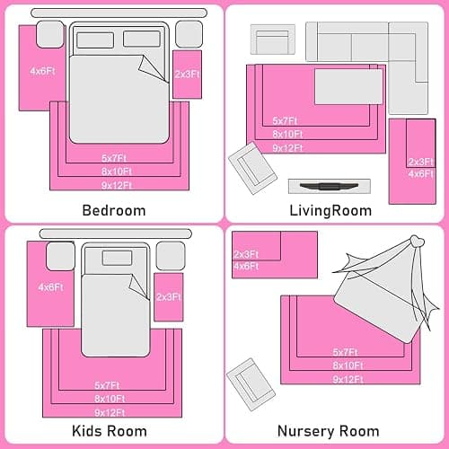 Rezutan Ultra Soft Fluffy Hot Pink Rugs,2x6 Feet Fluffy Shag Area Rugs for Living Room, Comfy Furry Rug for Girls Kids Baby Room Decor, Non Slip Nursery Modern Indoor Fuzzy Floor Bedside Carpet thumbnail 7