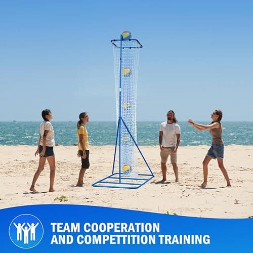 Winthai Volleyball Setter Training Net, Volleyball Training Equipment with 3 Angle and 8-10FT Height Adjustments Serve Trainer for Serving, Spiking & Setting Drills Indoor Outdoor Practice Target Net thumbnail 7