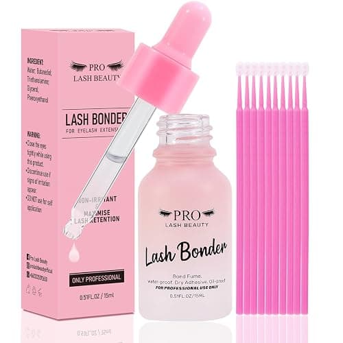 PRO Lash Bonder for Eyelash Extensions Super Bonder Glue Accelerator with 10Pcs Cotton Swab Lash Extension Sealant Longer Retention Waterproof Oil-Proof Special Dropper Design for Dose Control 15ml - Image 1