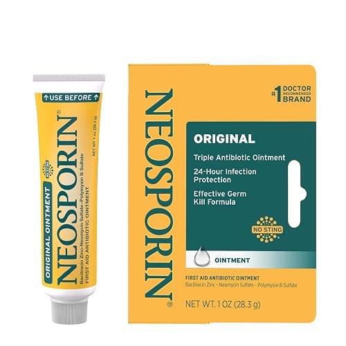 Neosporin Original First Aid Triple Antibiotic Ointment, Bacitracin Zinc & Neomycin Sulfate Infection Protection, Wound Care Treatment & Scar Appearance Minimizer for Minor Cuts, Scrapes & Burns, 1 oz - Image 1