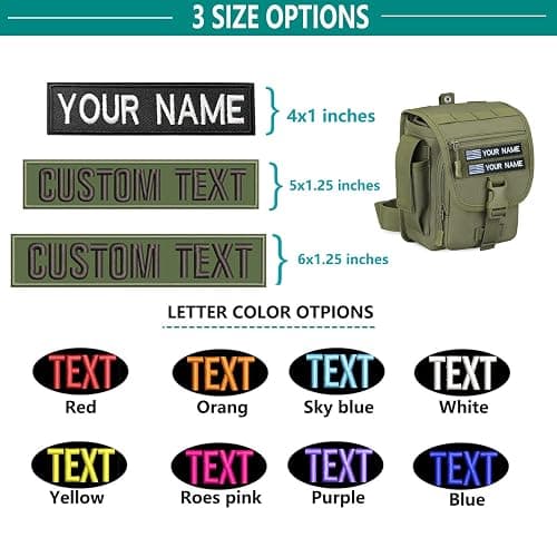 2PCS Name Patches, Personalised Military Patches Custom Embroidery Name Tag Tactical Moral Name Patch for Camouflage Uniform Jacket Hoodie Backpacks Vest Work Shirts Clothing,Hook Fastener or Iron on thumbnail 3
