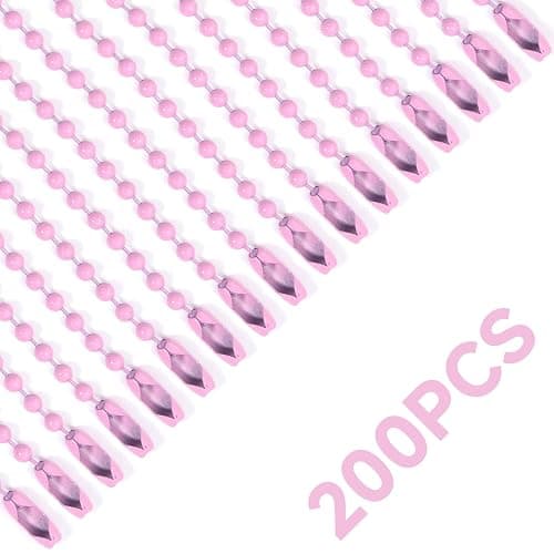 Lemonkey 200Pcs Ball Beads Chains Bulk Pink Keychains Ringss,4 Inch Dog Tag Small Chains with Connectors for Hanging Decoration thumbnail 5
