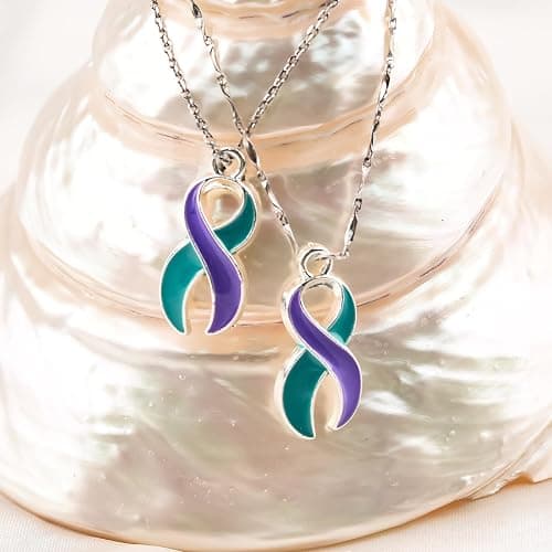 WANDIC 100 Pcs Metal Ribbon Pendants, 3D Alloy Cancer Awareness Ribbon Charms Hope Faith Ribbon Pendants for Necklace Earrings Jewelry Making, Iron, No Gemstone thumbnail 4