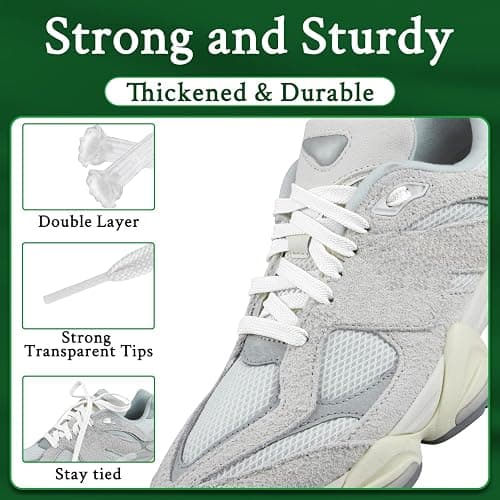 Endoto Shoe Laces for New Balance 9060 Replacement Shoelaces Strings | 2 Pairs | 9MM Flat Laces | Material: Polyester thumbnail 4