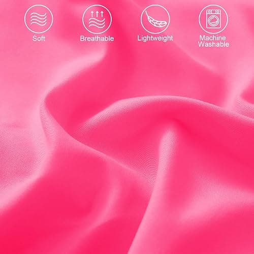 Exclusivo Mezcla Boho Pom Pom Ball Fringe Queen Comforter Set, 3 Piece Hot Pink Lightweight Down Alternative Bedding Comforter Sets for All Seasons - Hot Pink - Queen (90"x90") thumbnail 4