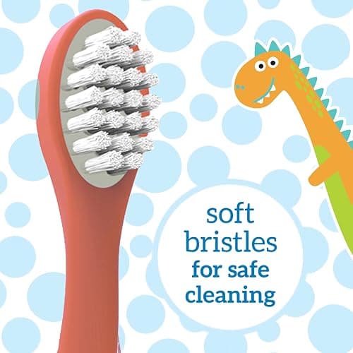 Dr. Brown's Baby and Toddler Toothbrush, Green and Orange Dinosaur 2-Pack, 1-4 Years thumbnail 4