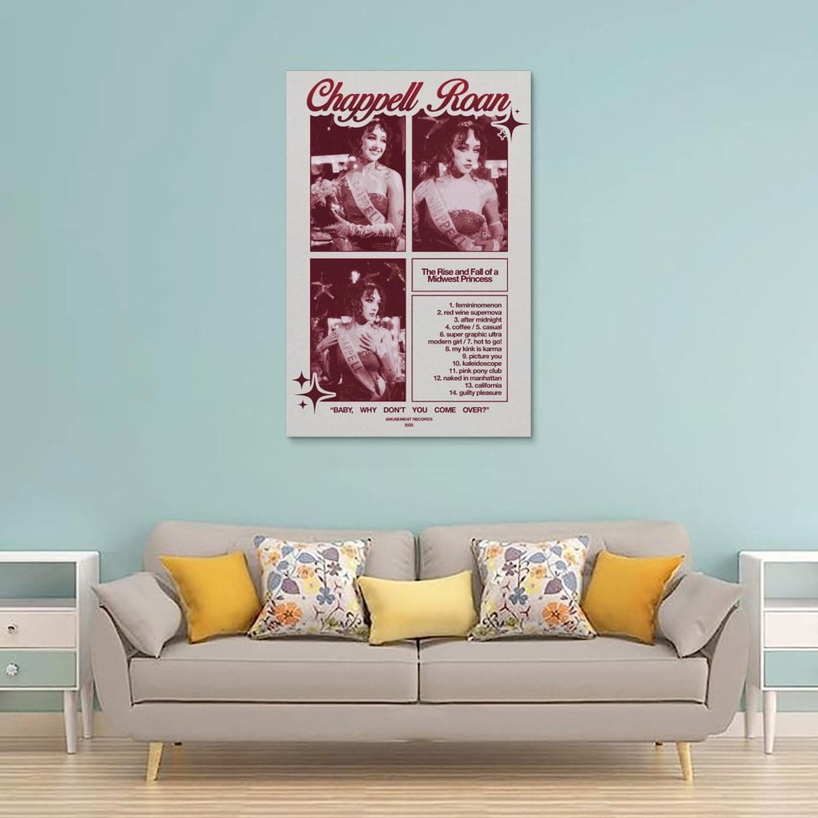 Chappell Roan Poster Singer Music Collage Vintage Cover Poster Canvas Painting Wall Art Picture Home Decor Print For Bedroom Living Room Dorm Study Bar Office 12x18inch(30x45cm) - 12x18inch(30x45cm) - Unframe-style thumbnail 2