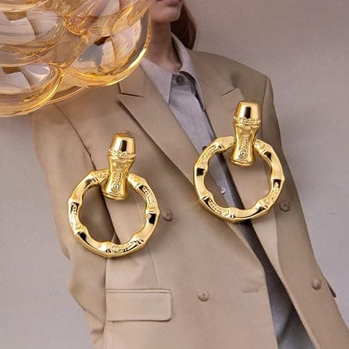 Gold Silver Hoop Dangle Earrings For Women Statement Retro Earrings Multiple Styles Jewelry for Birthday Party Jewelry thumbnail 5