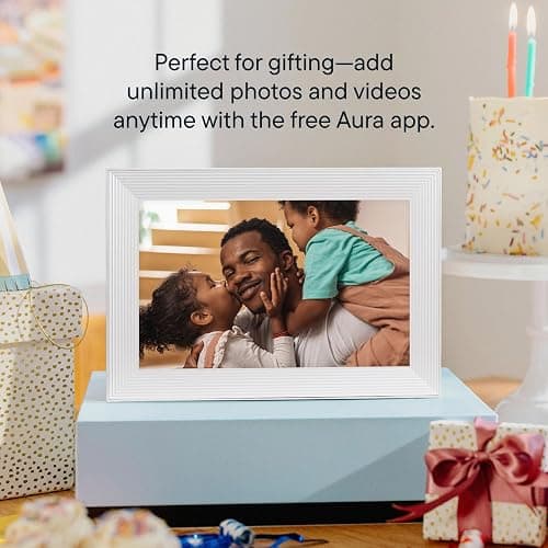 Aura Carver WiFi Digital Picture Frame | The Best Digital Frame for Gifting | Send Photos from Your Phone | Quick, Easy Setup in Aura App | Free Unlimited Storage | Sea Salt thumbnail 8