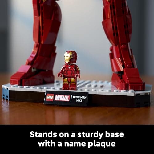 LEGO | Marvel Iron Man Mark 3 Collectors' Edition Figure - Avengers Display Model Kit for Adults - incl. a Minifigure & Arc Reactor - Collectible Gift for Fans - 76344 thumbnail 7
