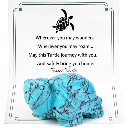 DUQGUHO 2" Travel Turtle Gift Decor Crystals Figurines Turquoise Crystal Best Turtles Travels Gifts for Women Traveling Travelers Cute Decorations - Image 1