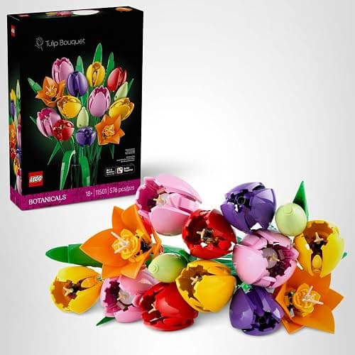 LEGO Botanicals Tulip Bouquet Building Set for Adults - Gift for Birthdays - Bedroom, Book Shelf & Office Decor for Women & Men, Ages 18+ - Artificial Flowers Crafting Kit - 11501 thumbnail 8