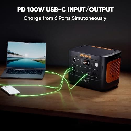Jackery Explorer 1000 v2 Portable Power Station,1070Wh LiFePO4 Battery,1500W AC/100W USB-C Output, 1 Hr Fast Charge, Solar Generator for Camping,Emergency, RV, Off-Grid Living(Solar Panel Optional) thumbnail 7