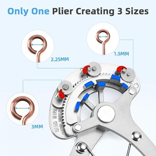 Looper Pliers in One Step for Jewelry Making, 1.5mm-2.25mm-3mm Looping Size, Beading Looper Tool, Wire Looping Pliers for 24-18 Gauge Craft Wire, Patented thumbnail 4