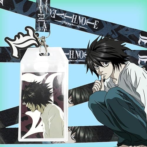 Death Note Detective L Anime Lanyard ID Badge Holder with 2' Rubber Charm thumbnail 5