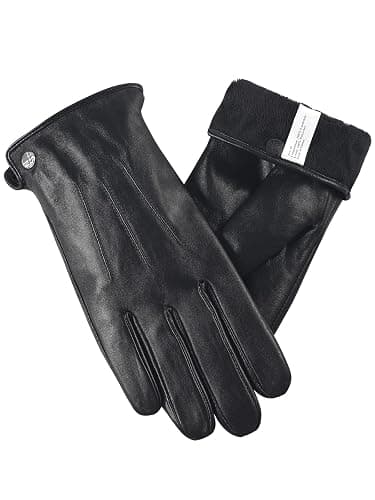 ROSYLINE Winter Gloves for Men Mens Leather Gloves Warm Winter Driving Gloves thumbnail 2