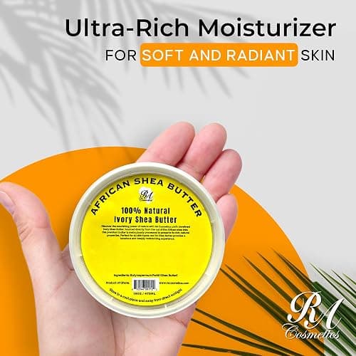 RA COSMETICS 100% Pure Shea Butter, Ivory 16oz | Raw Unrefined African Shea Butter from Ghana | Ultra-Rich Moisturizer for Dry Skin | Whipped Texture | Ideal for DIY Skincare & Haircare Routines thumbnail 2