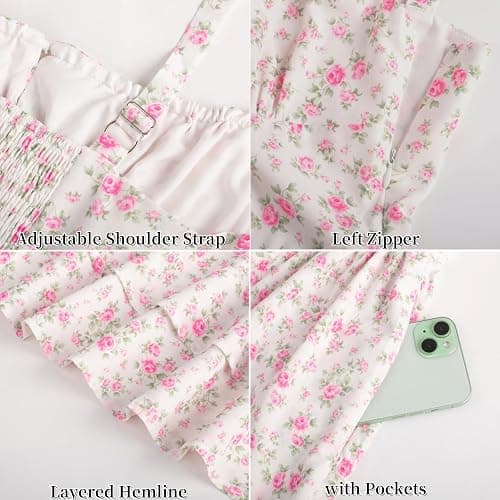 Scarlet Darkness Floral Corset Dress for Women Ruffle Mini Dress Summer Sundress thumbnail 3