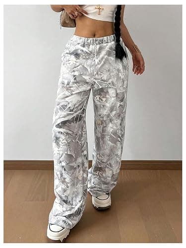 SOLY HUX Girl's Camo Pants Elastic Waist Baggy Wide Leg Y2k Sweatpants with Pockets Casual Streetwear thumbnail 4