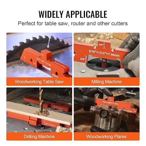 VEVOR Router Table Setup Bars, 14 pcs, Precision Aluminum Setup Blocks Height Gauge Set, with Laser Engraved Size Markings Storage Case, Measuring Depth Height Angle, for Router Table Saw Accessories thumbnail 6