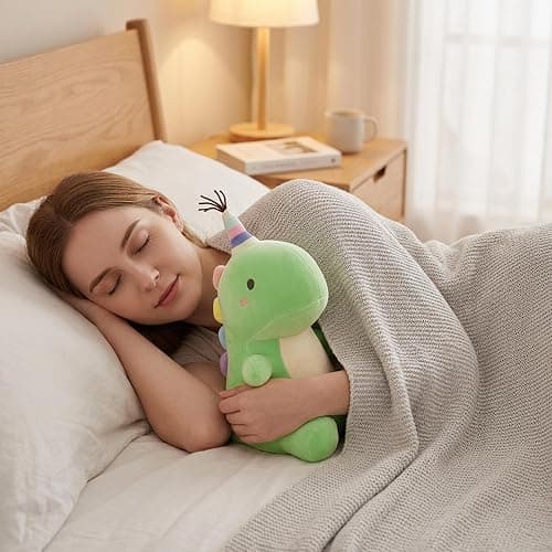 Dinosaurier Kuscheltier, Plüsch-Dinosaurier-Kissen mit flauschigem Fell, volle elastische Füllung, stabil vernähte Nähte, attraktives Design zur Verbesserung der Schlafqualität und stilvolle Wohnraumd thumbnail 5