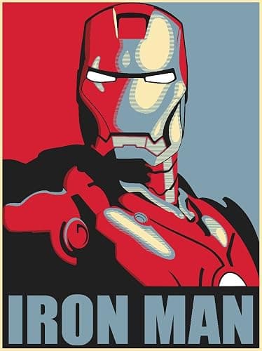 Wall Decor Master Iron Man Movie Poster, 20x30 inch, Frameless, Watercolor, Red or Gold, Portrait, Indoor, Glossy - Image 1