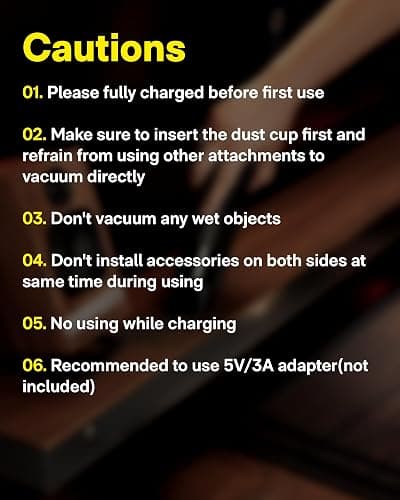 HOTO Handheld Vacuum Cleaner Cordless, Desk Vacuum Cleaner Compressed Electric Air Duster 15000Pa Suction, 4-in-1 Portable Vortex Vacuum Dust Buster Air Blower for Computer, Keyboard, Coffee Grounds thumbnail 8