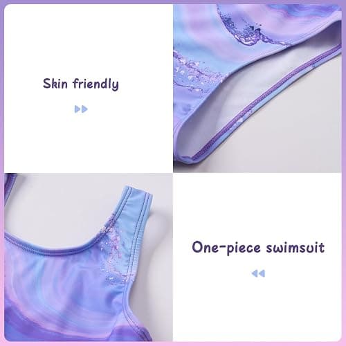 Ewbob Girls One Piece Swimsuit Quick Dry Swimwear Swimming Costume Beach Bathing Suit for Kids thumbnail 4