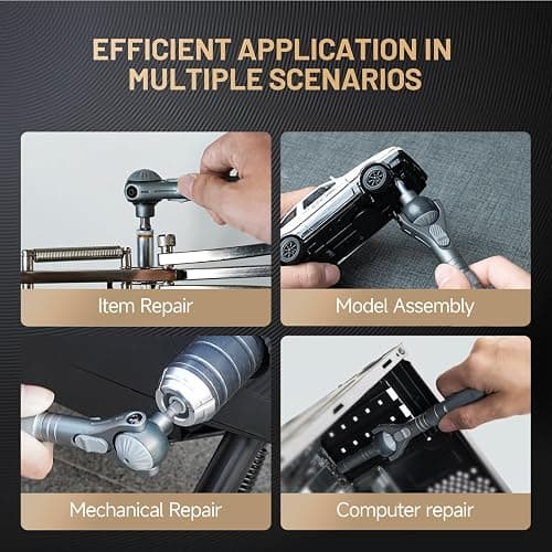 ATuMan 40 in 1 Ratchet Screwdriver Set with Detachable Handle, 180° Ratchet Head, 45-Tooth Mechanism, Magnetic Tool Kit with Case for Computer, Electronics Repair, Ideal for Home, DIY, and Maintenance thumbnail 8