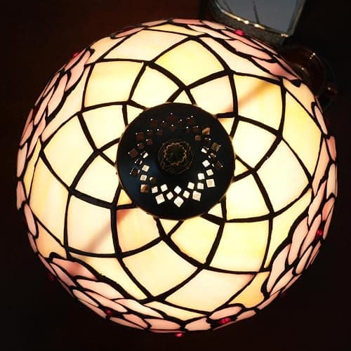 wecrejoni Tiffany Lampe, Nachttischlampe, Buntglaslampe für Schlafzimmer, Wohnheim, Küche, ästhetisches, süßes Wohndekor-Geschenk (Kirschblüten) thumbnail 9