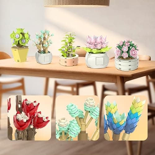 NUTCRACKER Succulent Flower Botanical Collection Building Set for Adults - Plant Flower Mini Bonsai Toy Building Set, Home Office Decor, Christmas Birthday Gifts for Women (750 Pieces) thumbnail 2