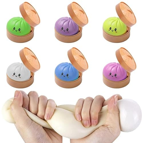 Dumpling Squishy Stress Balls Fidget Sensory Toy Mystery Dumpling Squishy Soft Squeeze Decompression Dough for Adults (Pink-A) thumbnail 2