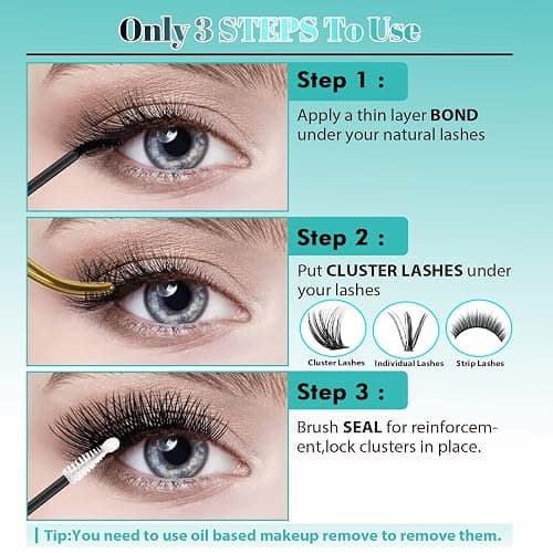 Lash Bond and Seal Eyelash Cluster Glue House of Lash Clusters Mascara Wand Glue 10ml Long Lasting 72 Hours Black Cluster Lash Glue + Lash Seal 2 in 1 Lash Clusters at Home by AMZGlRL(Black) thumbnail 5