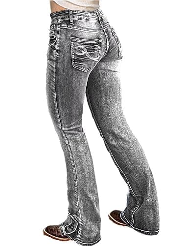 Flamingals Butt Lifting Bootcut Jeans Stretchy Casual Fall Winter Trendy Flare Leg Jeans for Women - Image 1