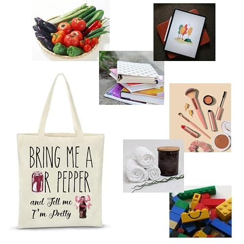 ZJXHPO Soda Tote Bag Soda Addict Reusable Grocery Shopping Bag Vodka Drinker Shoulder Bag Soda Drinking Lover Gift (Pretty Tote), Medium thumbnail 7