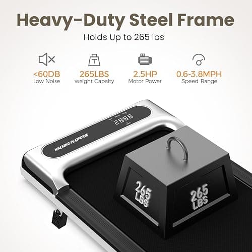 Yagud Walking Pad Treadmill with Incline for Home Office, Portable Under Desk Treadmill with Remote Control and LED Display, Walking Jogging Running Machine thumbnail 7