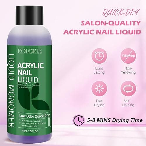 Acrylic Nail Kit- Salon Quality Pink Acrylic Powder and Liquid Set with Kolinsky Nail Brush for Home DIY Salon Nails Application thumbnail 2