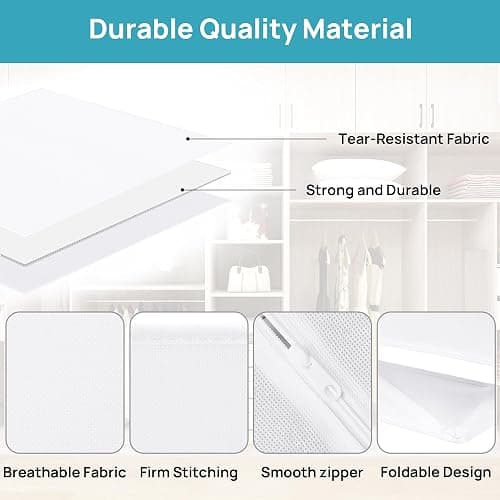Vtopmart 18 Pack Baby Clothes Organizer, Fabric Drawer Drawer Bins, White | Nursery Drawer Storage, Baby Clothes Organization, Foldable Fabric Bins, Dresser Closet Organizer, Socks, Bras & Accessories thumbnail 5