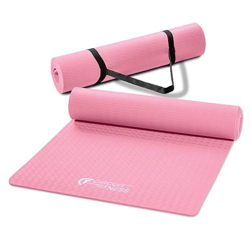 Circuit Fitness by Marcy Non-Slip Multi-Purpose Exercise Yoga Mats with Carrying Strap Multi-Thickness, Multi-Color Options - Image 1