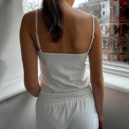 Women Sexy 2 Piece Pajama Set Cute Pj Sets Floral Print Lace Trim Cami Tank Top Shorts Teen Girls Sleepwear thumbnail 4