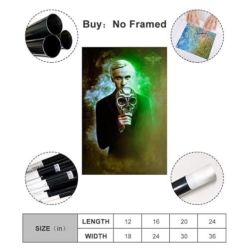 WENIN Tom Felton Draco Malfoy Canvas Art Poster and Wall Art Picture Print Modern Family bedroom Decor Posters 16x24inch(40x60cm) thumbnail 3